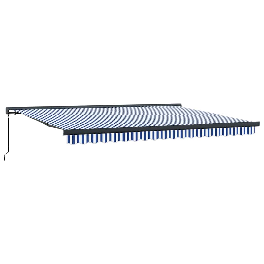 Innvendbar Markise Blå og hvit 450 ×300 cm Stoff og Metall