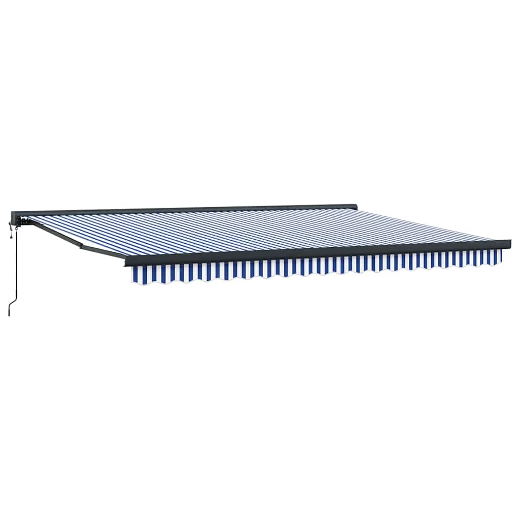 Innvendbar Markise Blå og hvite 450 × 300 cm Stoff, Metall