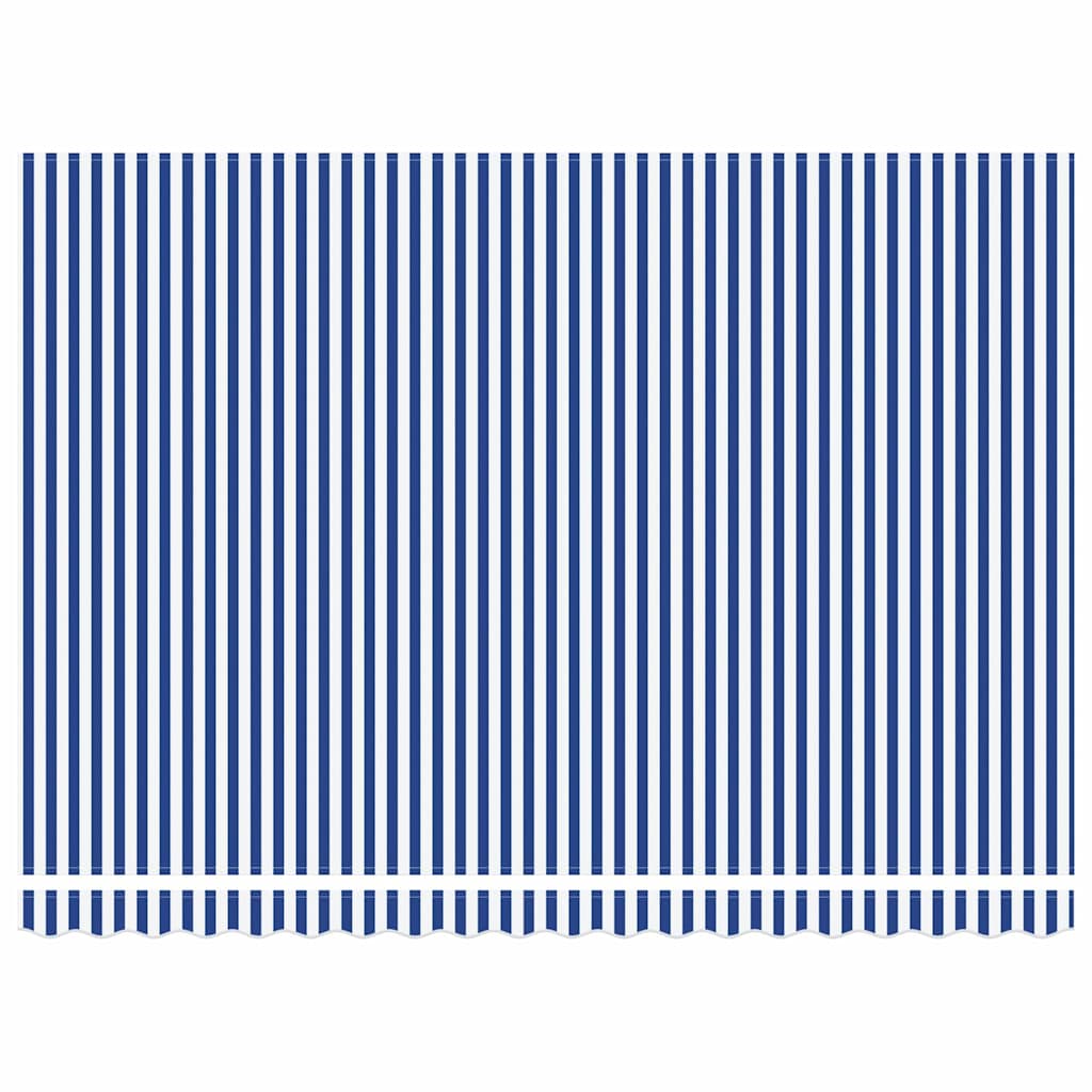 Markiseramme Blå og hvit 450 × 300 cm Polyester med PU-belegg