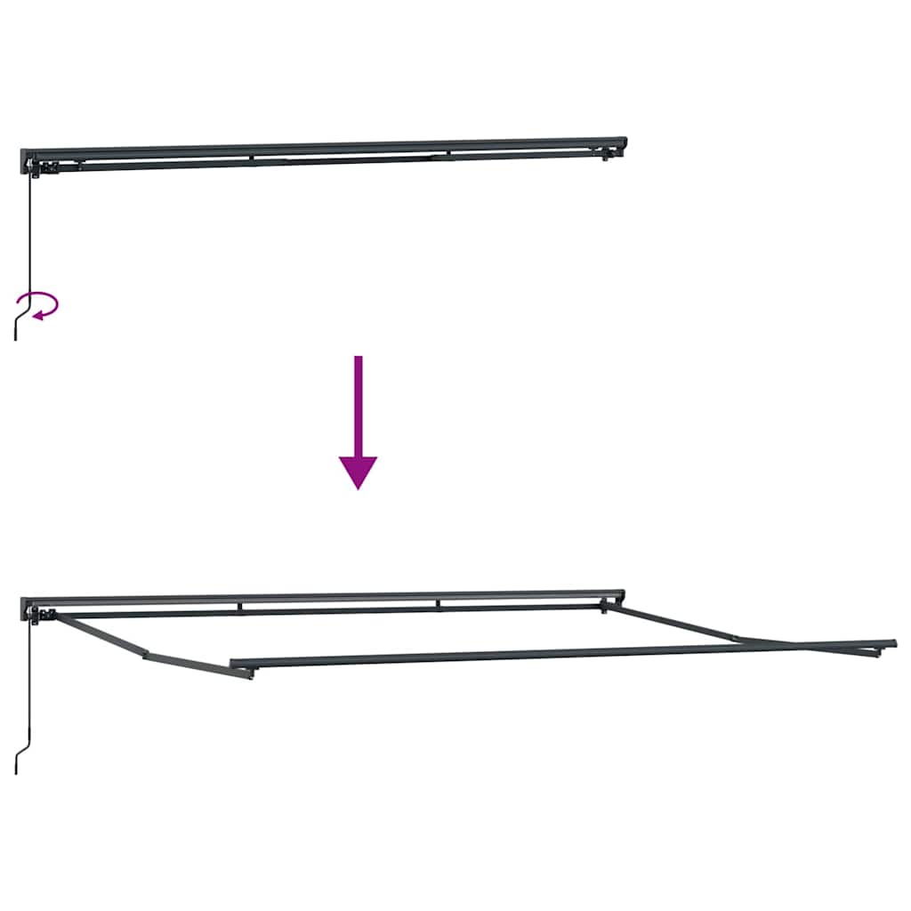 Markiseramme Blå og hvit 450 × 300 cm Polyester med PU-belegg