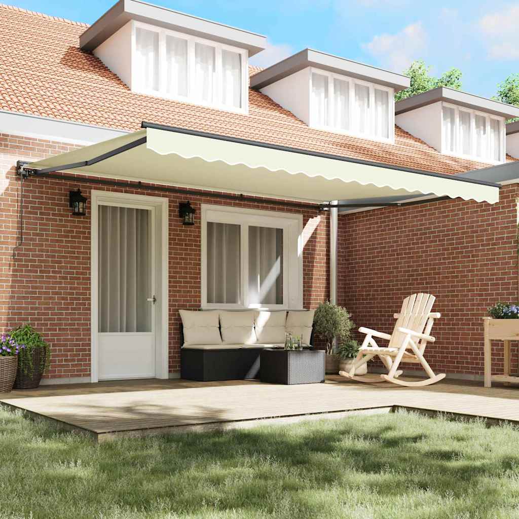 Innvendbar Markise Krem 450 × 300 cm Polyester og Metall vidaXL