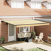Markiseramme Gul og hvit 450 × 300 cm Polyester med PU-belegg