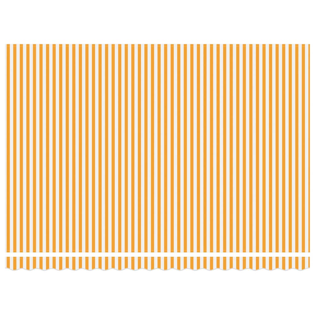 Markiseramme Gul og hvit 450 × 300 cm Polyester med PU-belegg