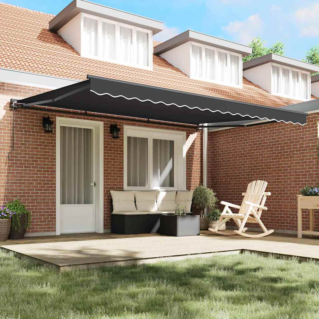 Innvendbar Markise Antrasitt 450 × 300 cm Polyester og Metall vidaXL
