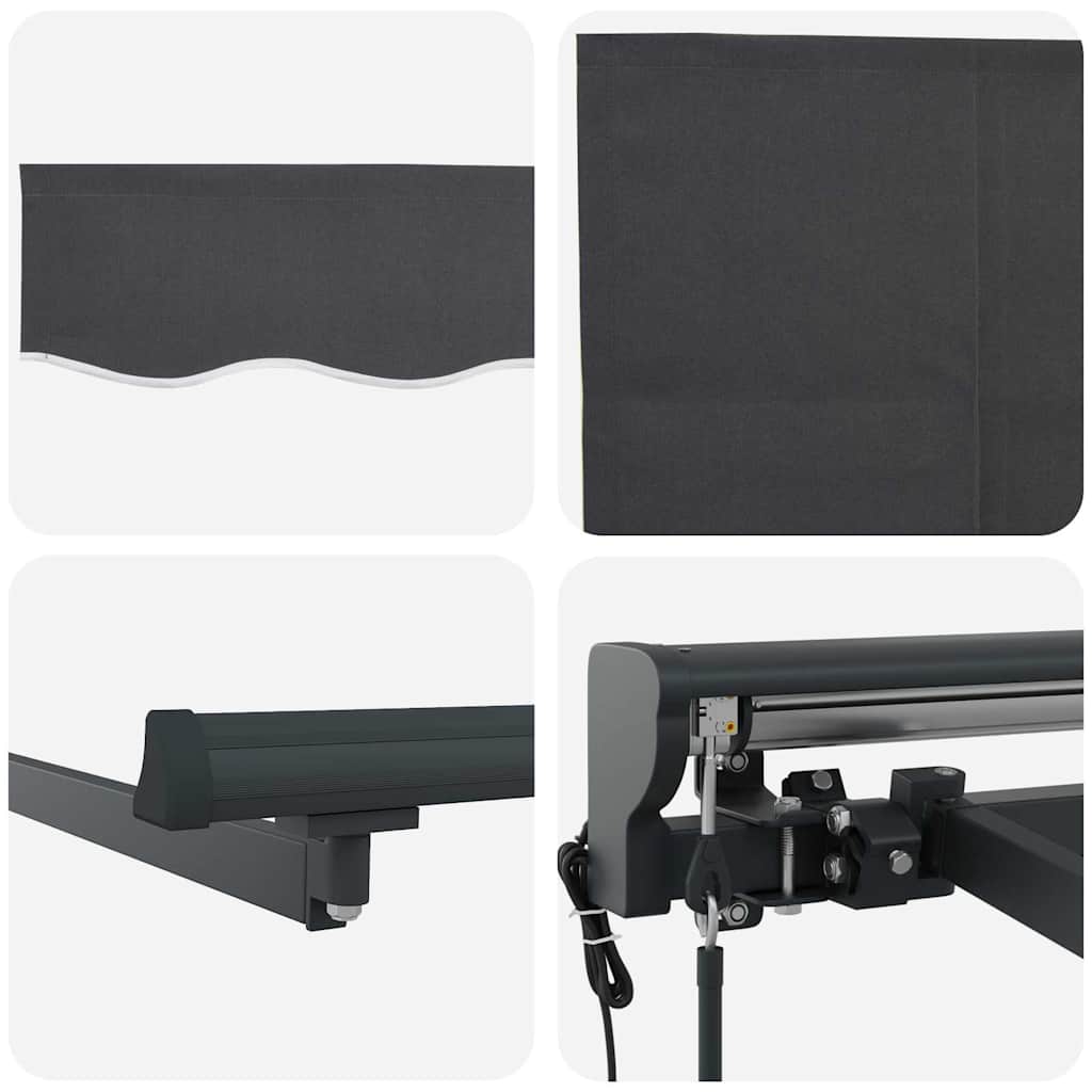 Innvendbar Markise Antrasitt 450 × 300 cm Polyester og Metall vidaXL