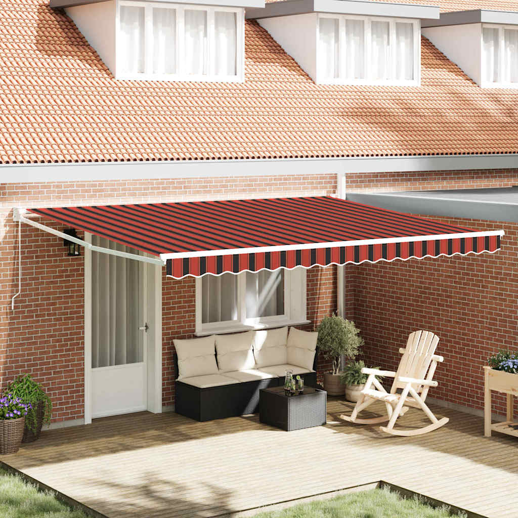 Markise Oransje og Brunt 450 x 300 x 165 cm Polyester og Metall vidaXL