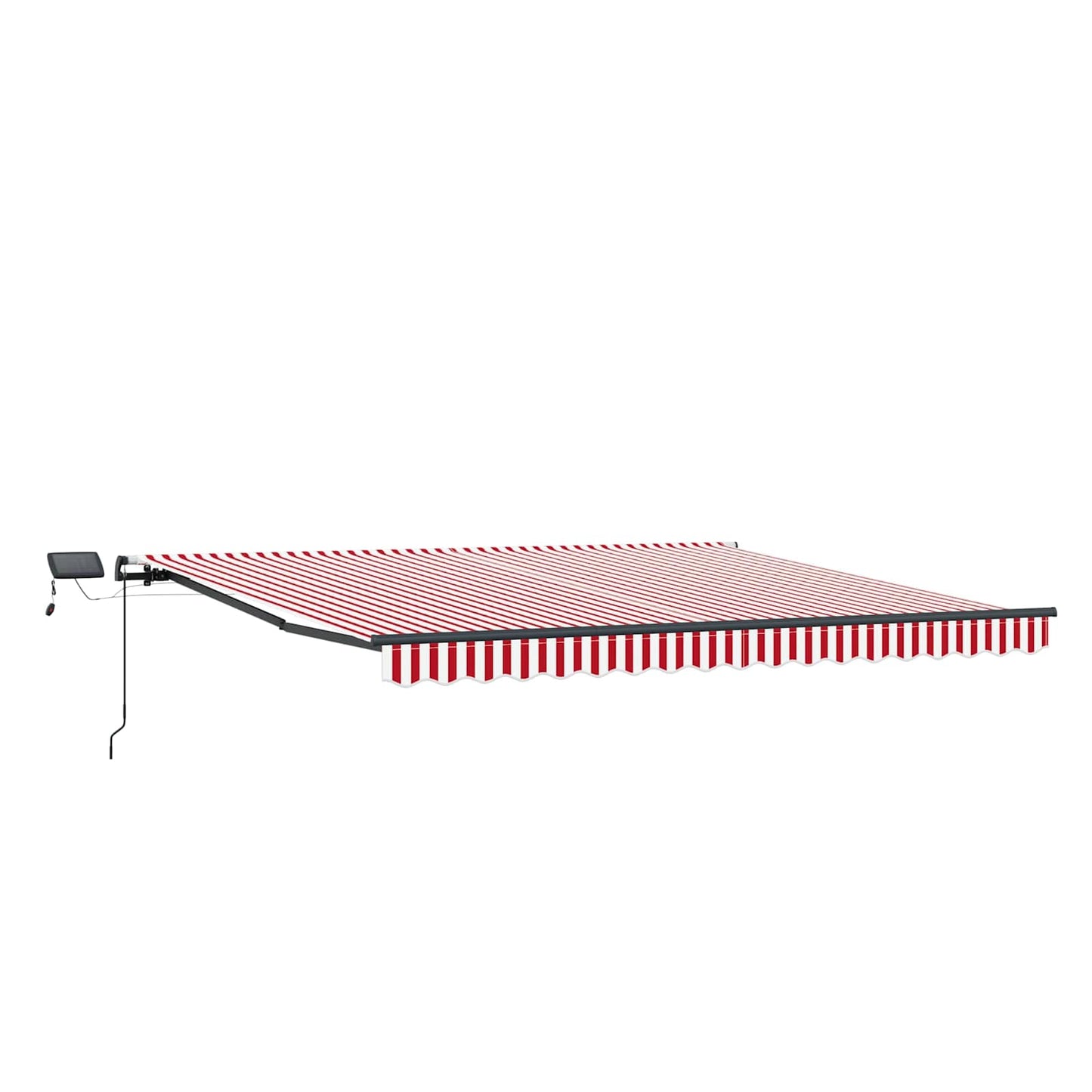 Uttrekkbar markise Rød og Hvit 450 × 300 cm Stoff og Aluminium