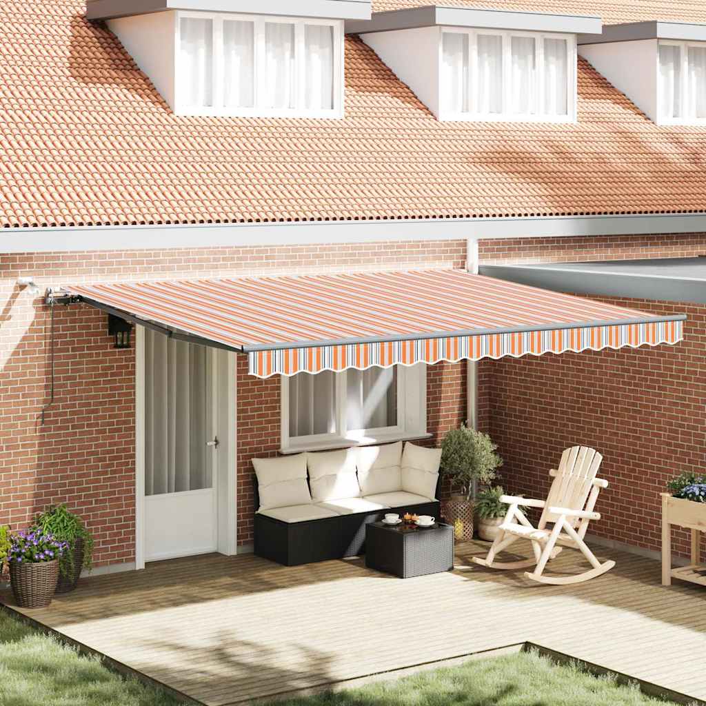 Uttrekkbar markise Flerfarget 450 × 300 cm Polyester