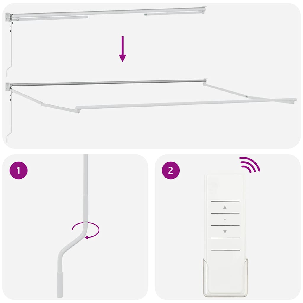 Markise Hvit 450 x 300 x 165 cm Polyester og Metall vidaXL