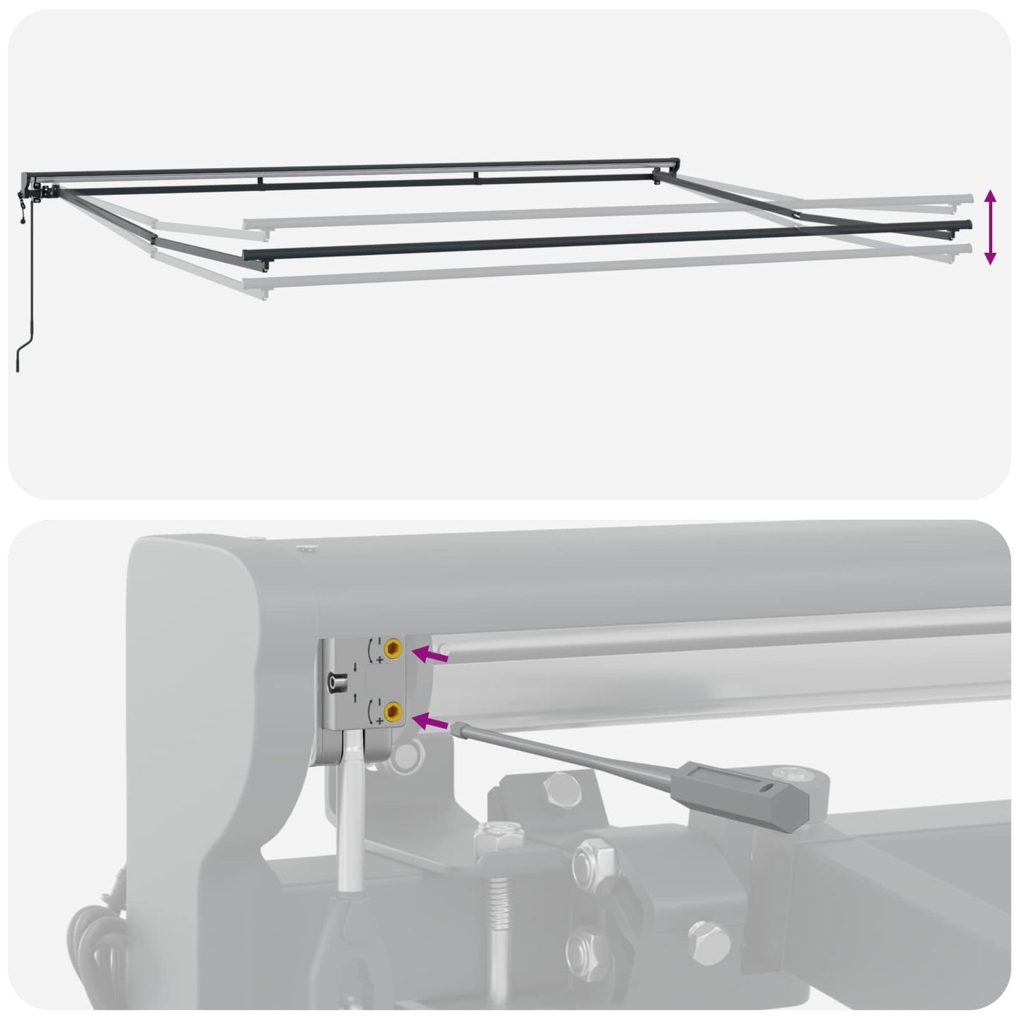 Markiseramme Hvit 450 × 300 cm Polyester med PU-belegg
