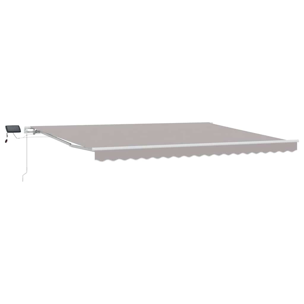 Uttrekkbar markise Lysegrå 450 × 300 cm Stoff og Aluminium