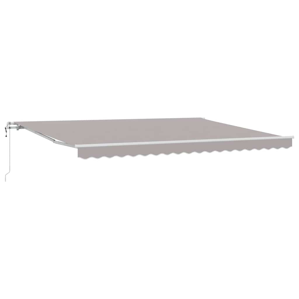 Uttrekkbar markise Lysegrå 450 × 300 cm Stoff og Aluminium