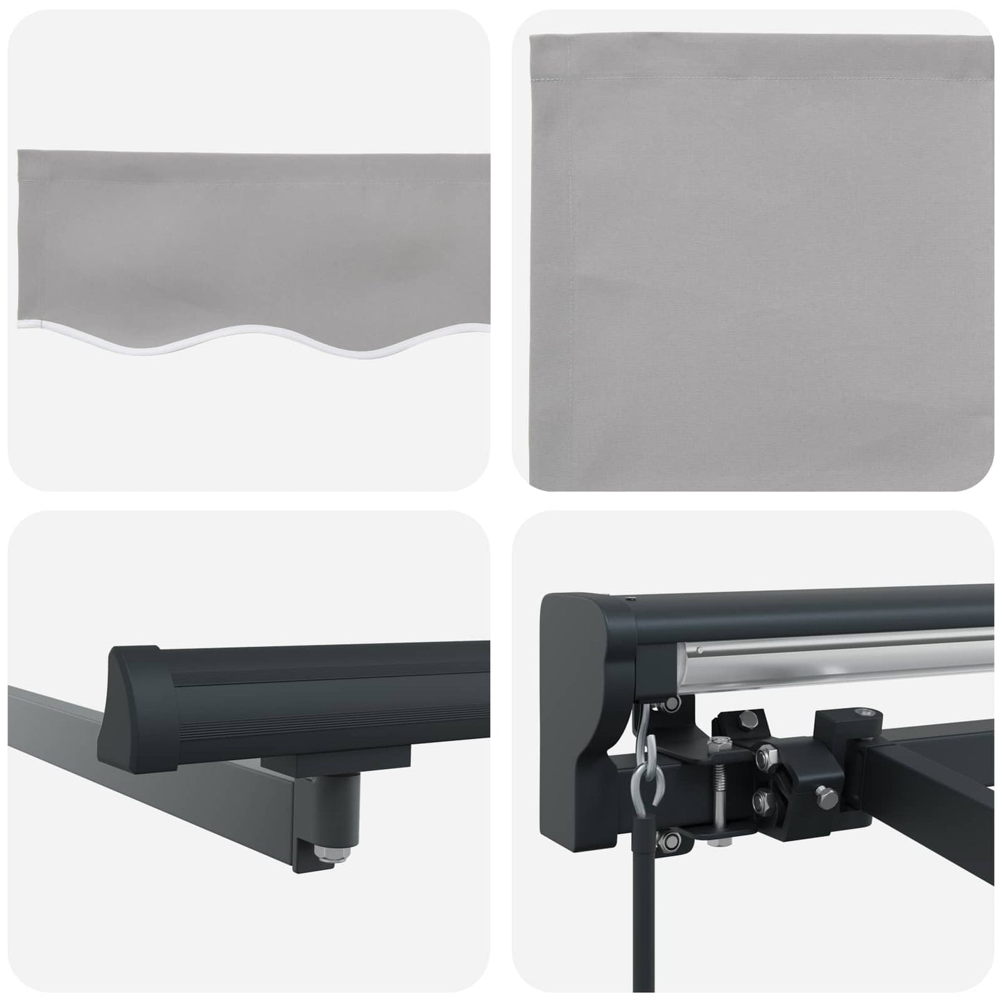 Markiseramme Lysegrå 450 × 300 cm Polyester med PU-belegg