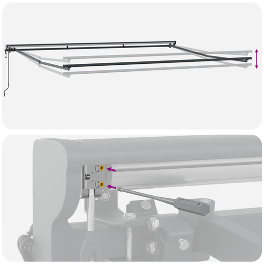 Markiseramme Lysegrå 450 × 300 cm Polyester med PU-belegg