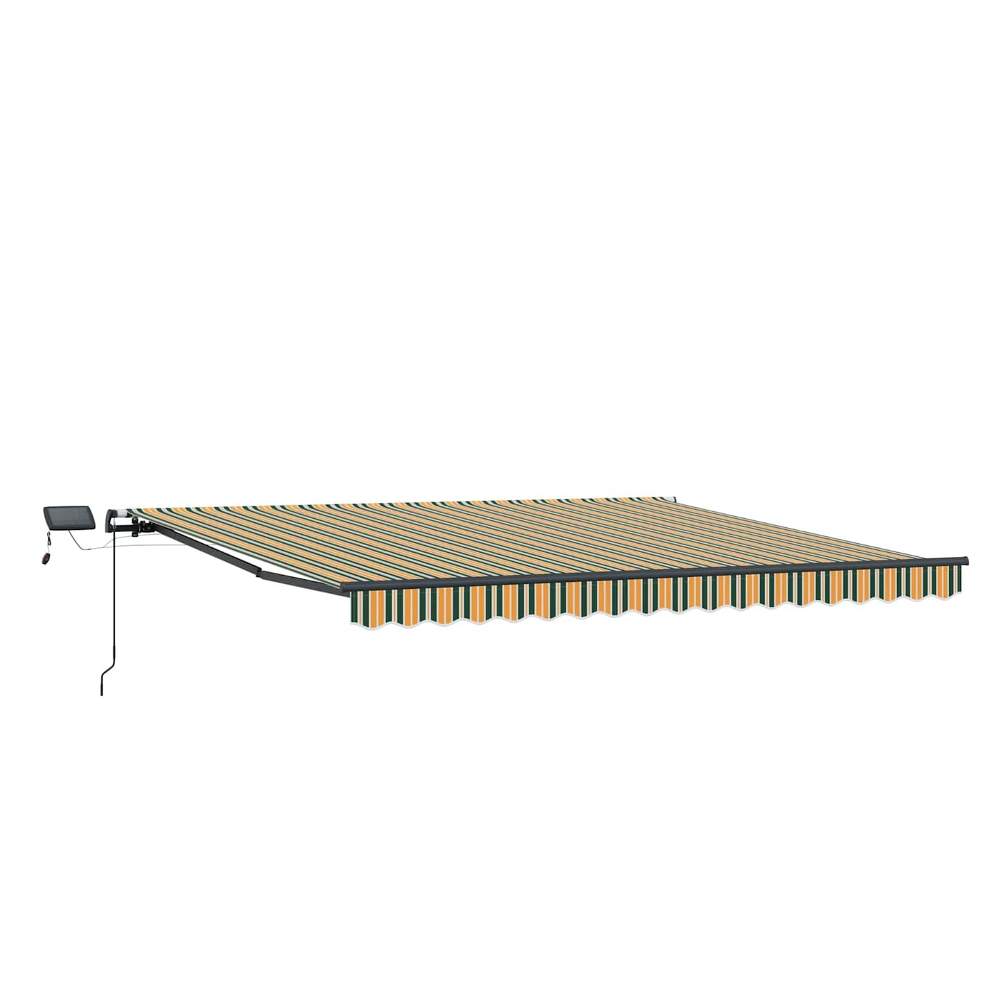 Uttrekkbar markise Grønn og gul 450 × 300 cm Stoff og Aluminium
