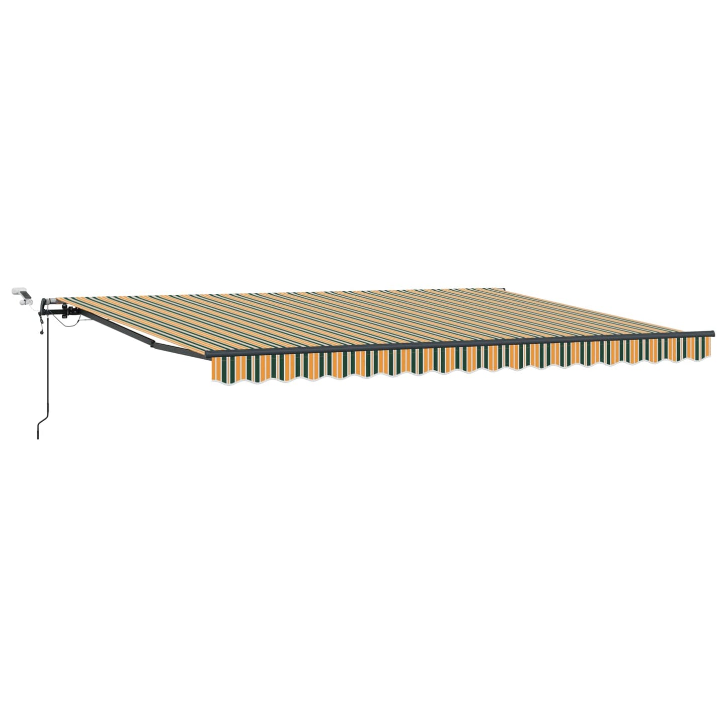 Uttrekkbar markise Grønn og gul 450 × 300 cm Polyester