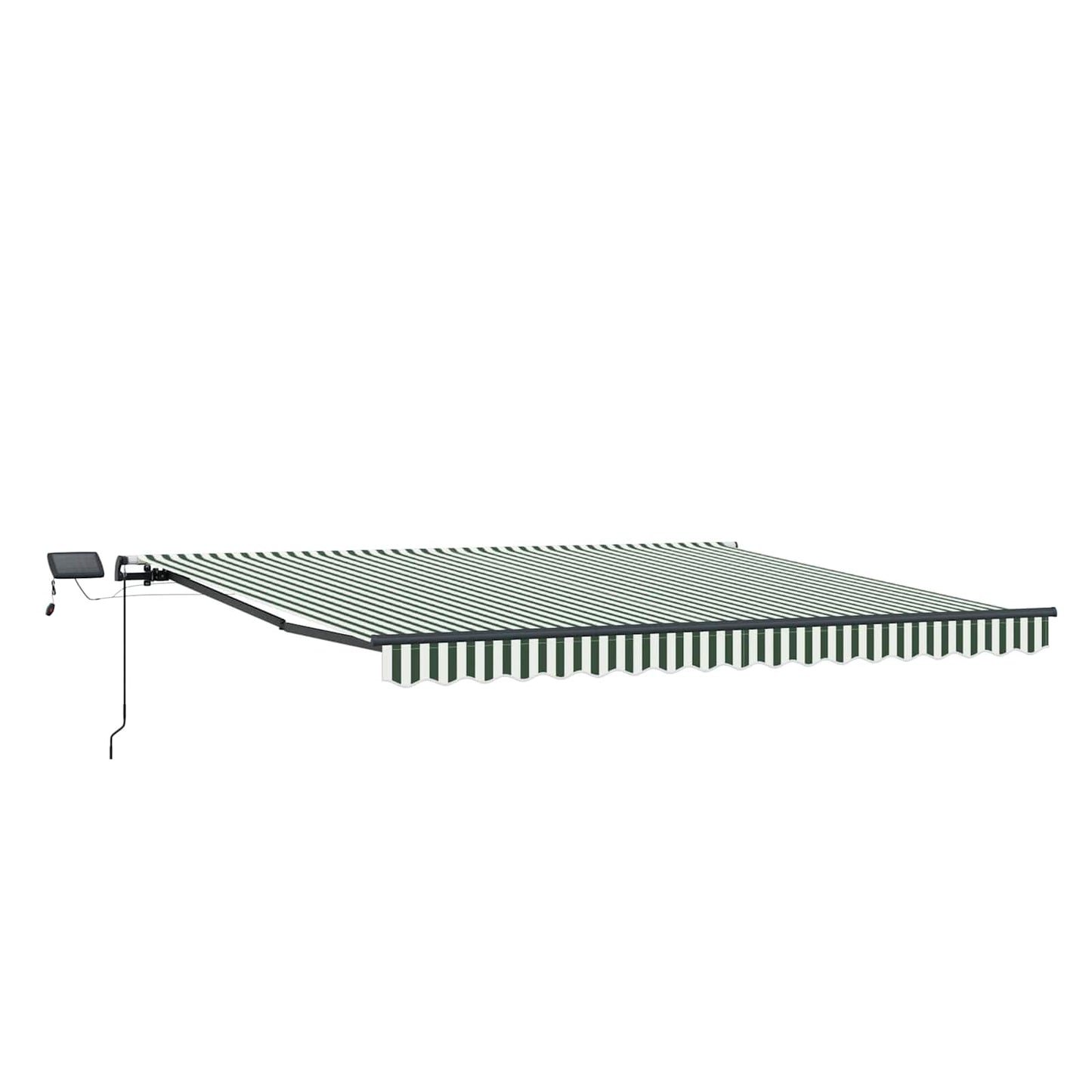 Uttrekkbar markise Grønn og hvit 450 × 300 cm