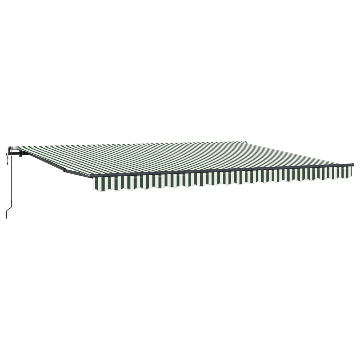 Uttrekkbar markise Grønn og hvit 450 × 300 cm