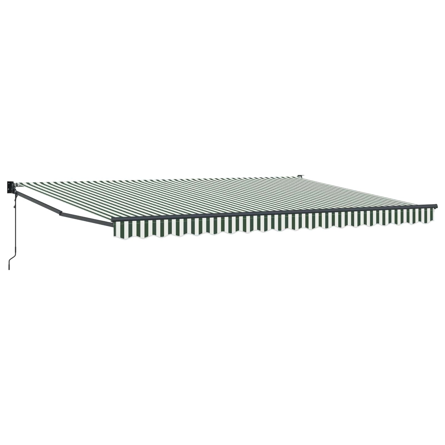 Uttrekkbar markise Grønn og hvit 450 x 300 x 165 cm