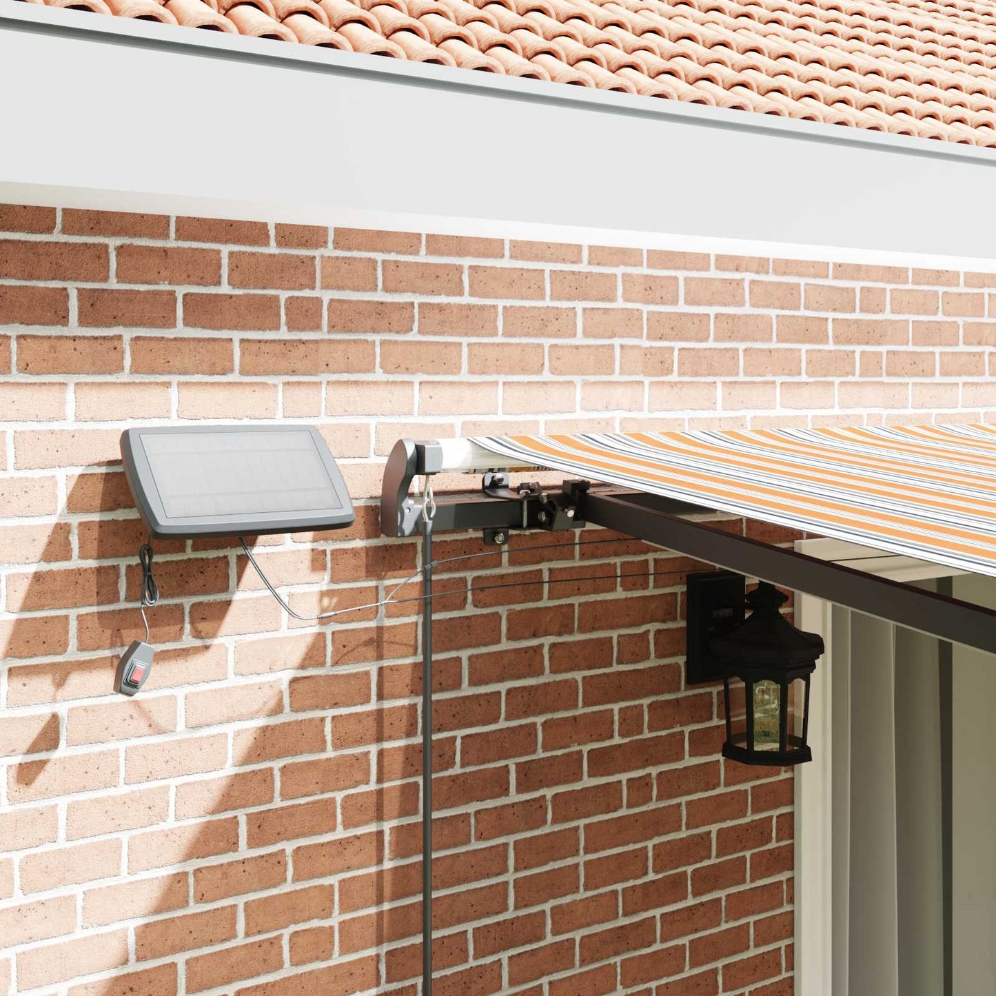 Uttrekkbar markise Flerfarget 450 × 350 cm Stoff og Aluminium