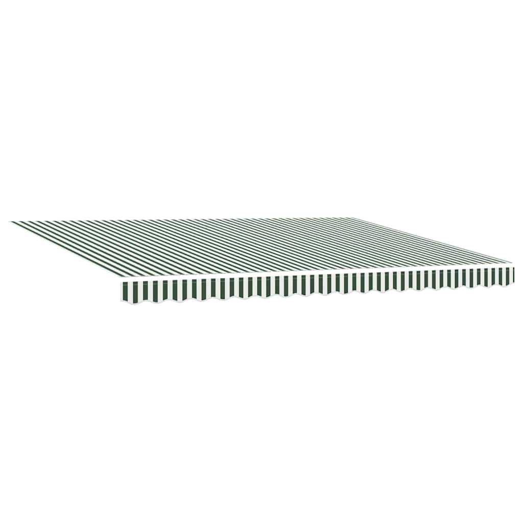 Uttrekkbar markise Grønn og hvit 450 × 350 cm Polyester