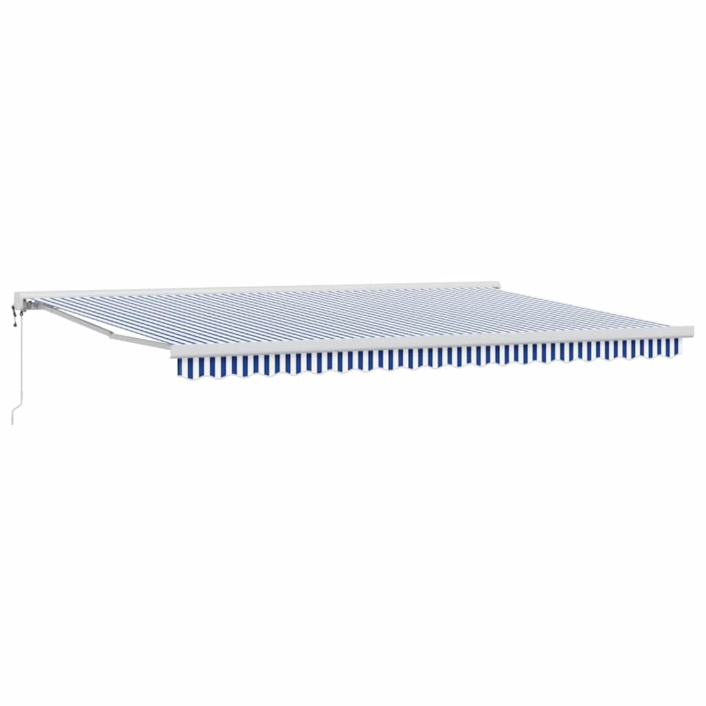 Innvendbar Markise Blå og hvite 500 × 300 cm Stoff, Metall
