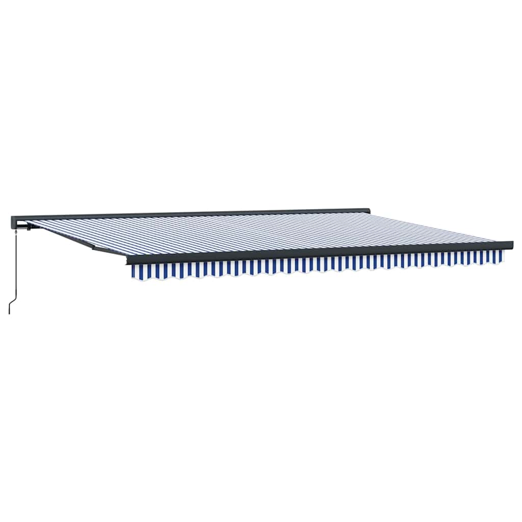 Innvendbar Markise Blå og hvit 500 ×300 cm Stoff og Metall