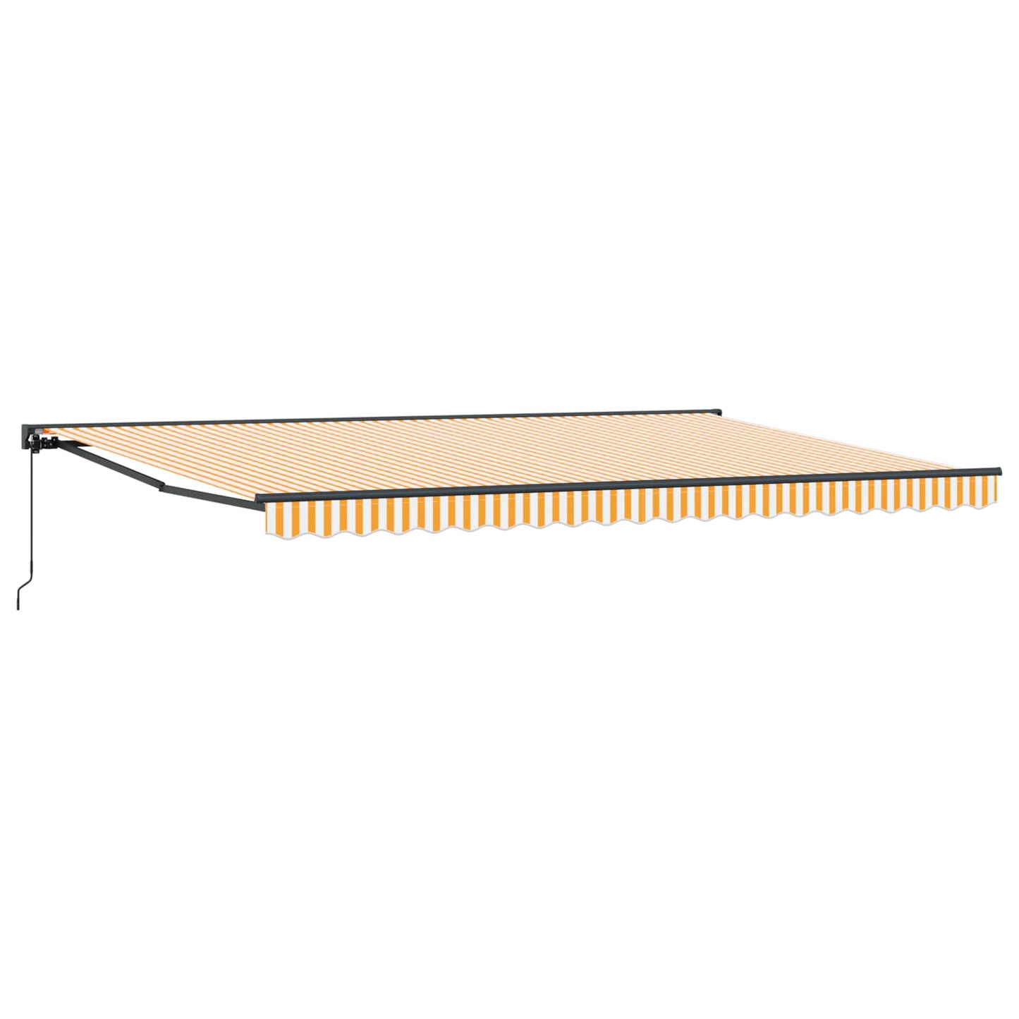 Markiseramme Gul og hvit 500 × 300 cm Polyester med PU-belegg