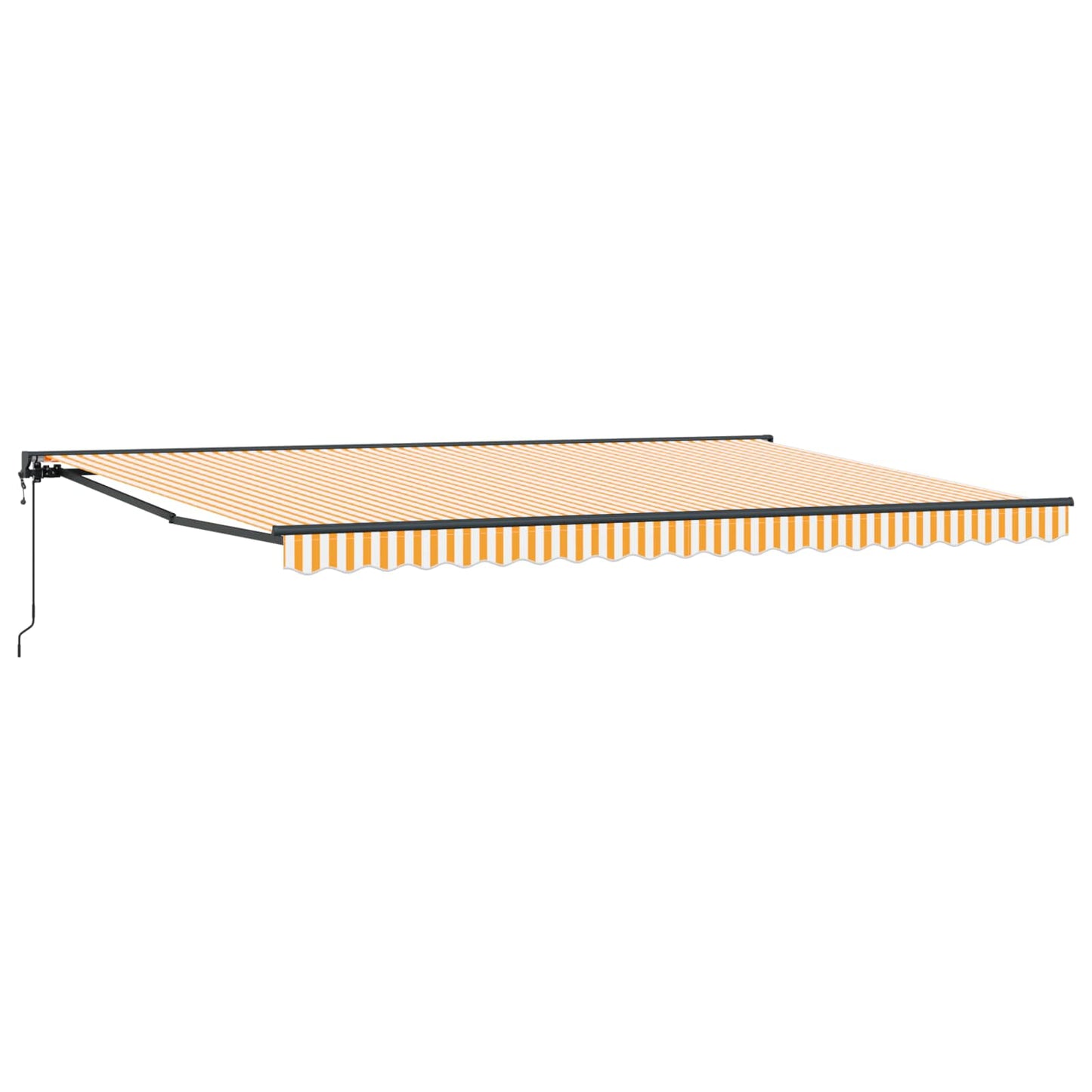 Markiseramme Gul og hvit 500 × 300 cm Polyester med PU-belegg