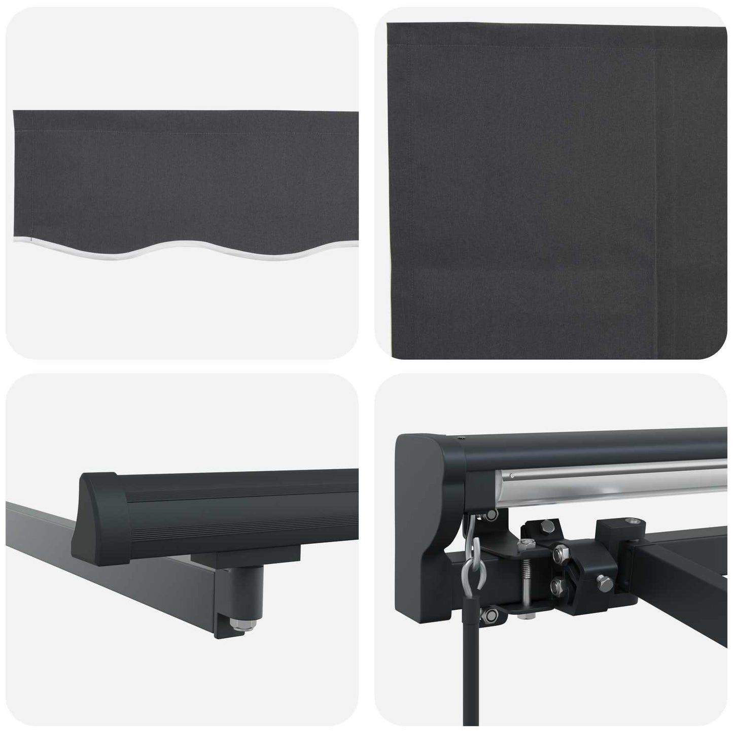 Innvendbar Markise Antrasitt 500 × 300 cm