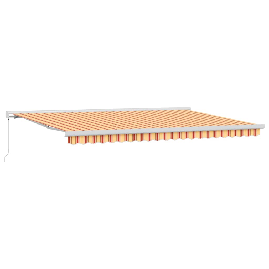 Uttrekkbar markise Gul og oransje 500 × 300 cm Lær og aluminium