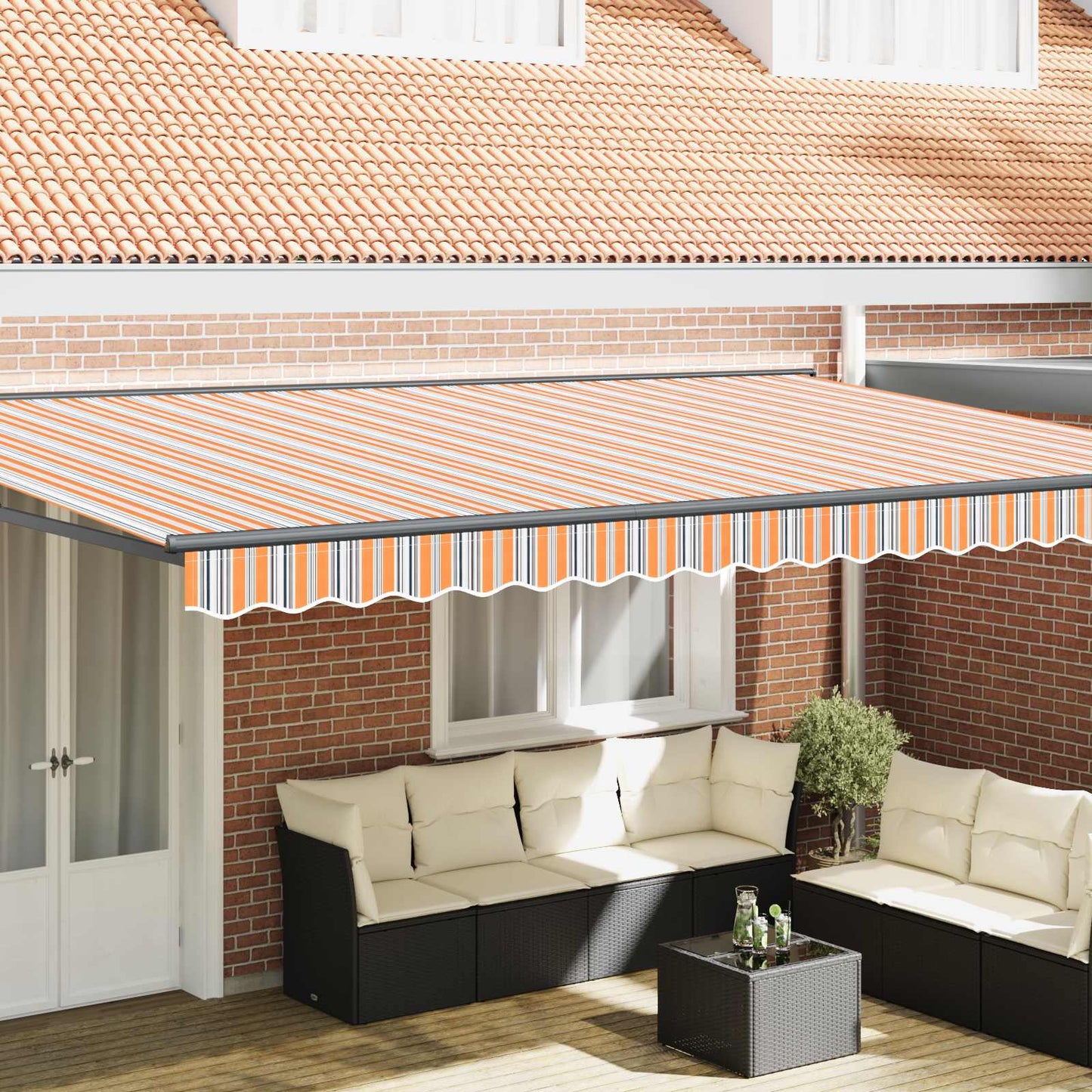Markiseramme Blå og Oransje 500 × 300 cm