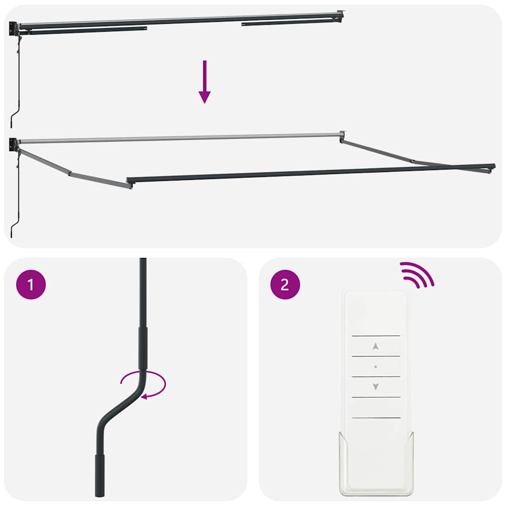 Innvendbar Markise Flerfarget 500 × 300 cm Stoff og Metall