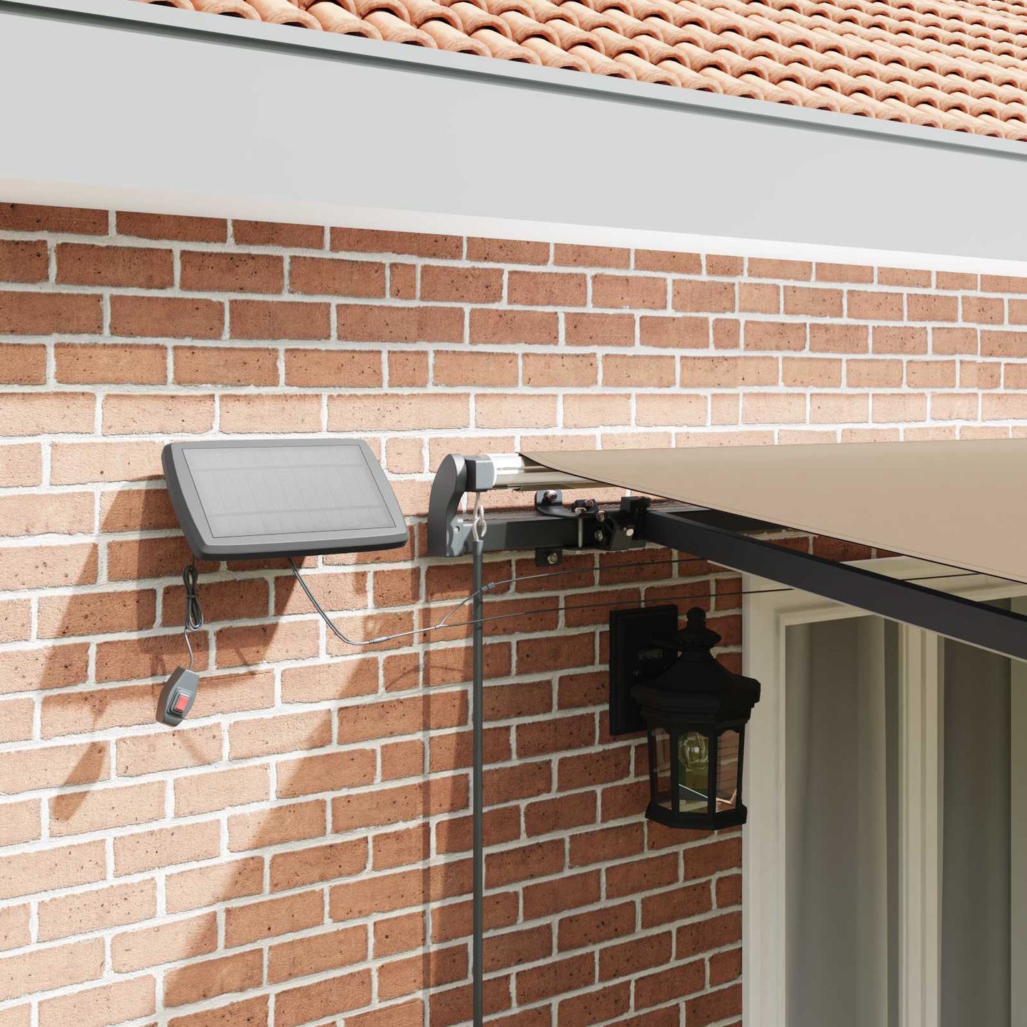 Uttrekkbar markise Beige 500 × 300 cm Stoff og Aluminium