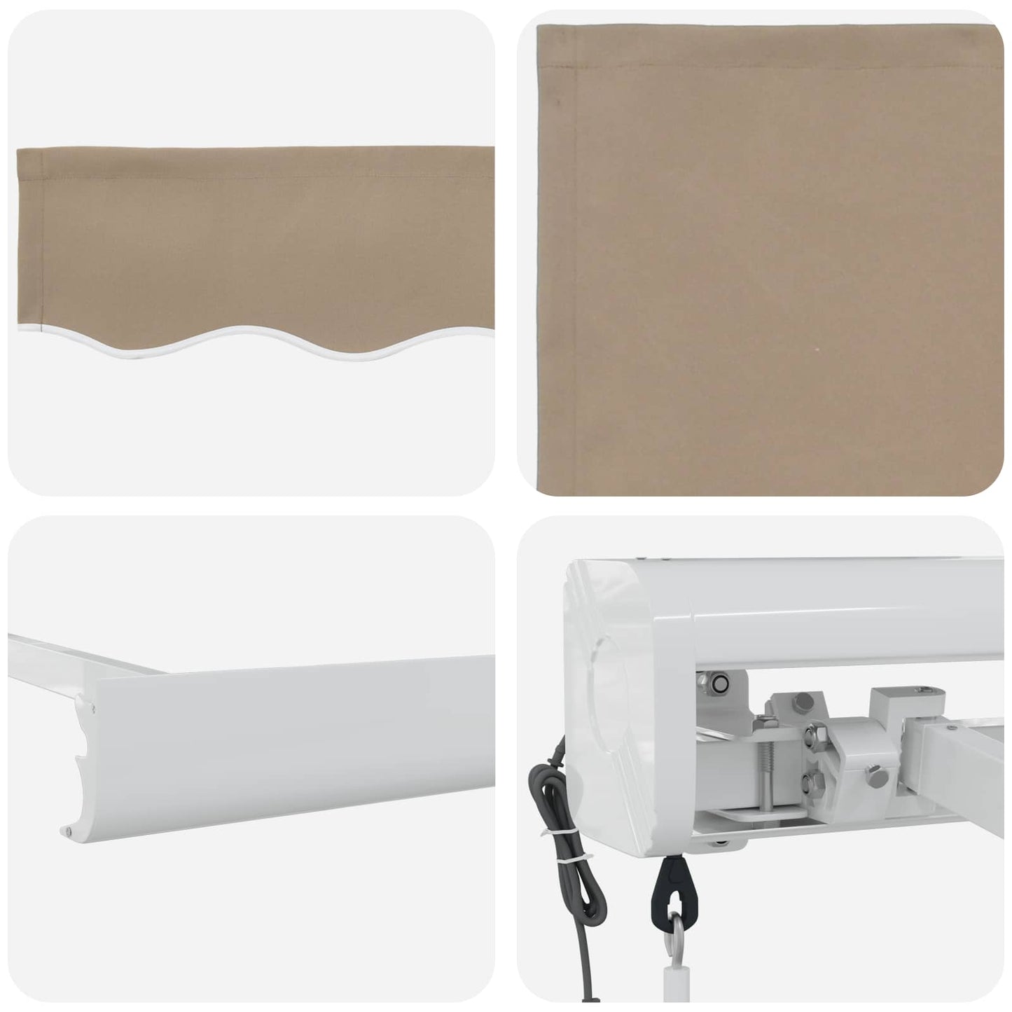 Uttrekkbar markise Beige 500 x 300 x 165 cm Stoff og Metall