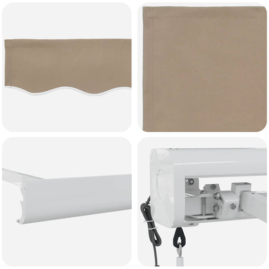 Uttrekkbar markise Beige 500 x 300 x 165 cm Stoff og Metall