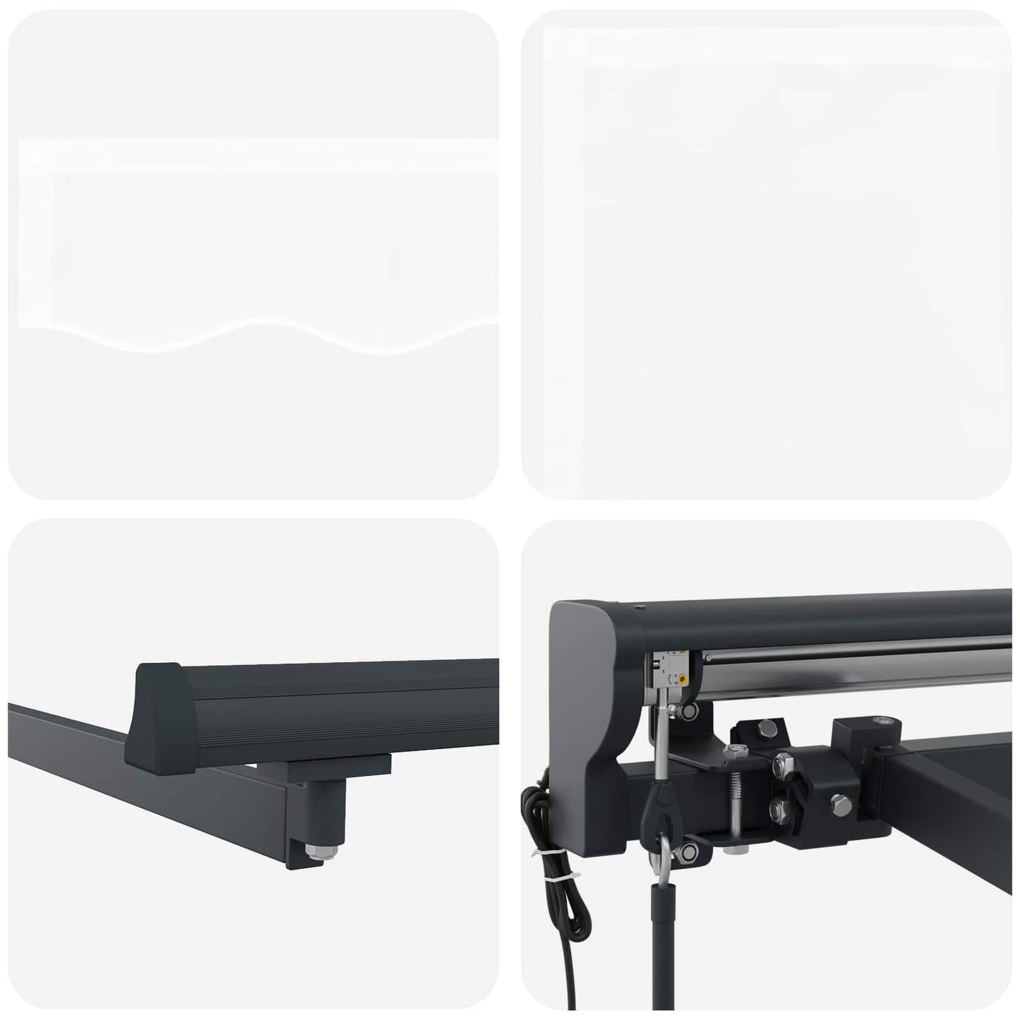 Markiseramme Hvit 500 × 300 cm Polyester med PU-belegg