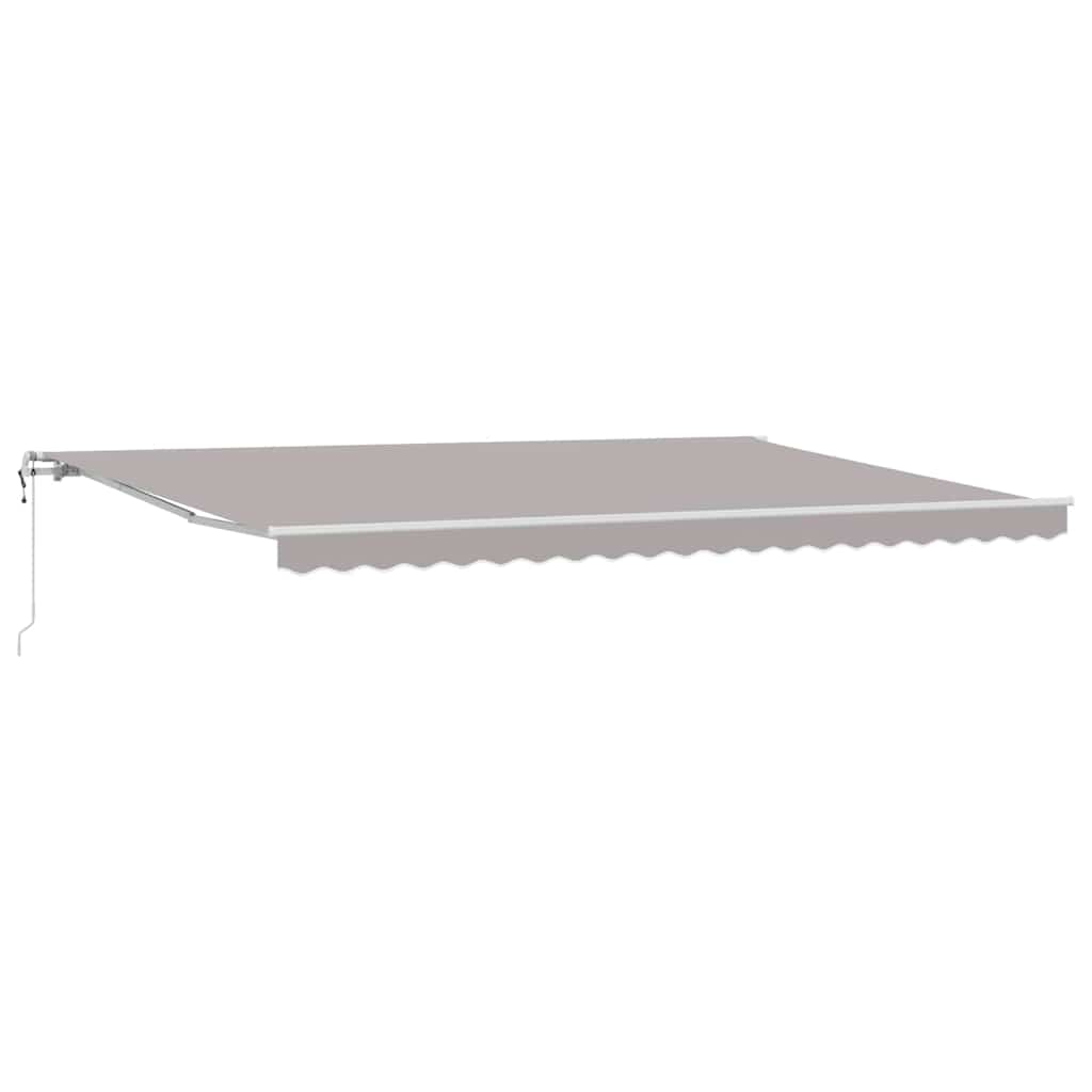 Uttrekkbar markise Lysegrå 500 × 300 cm Stoff og Aluminium