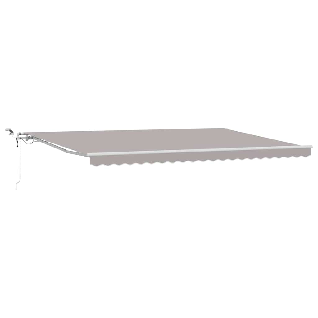 Uttrekkbar markise Lysegrå 500 × 300 cm Polyester