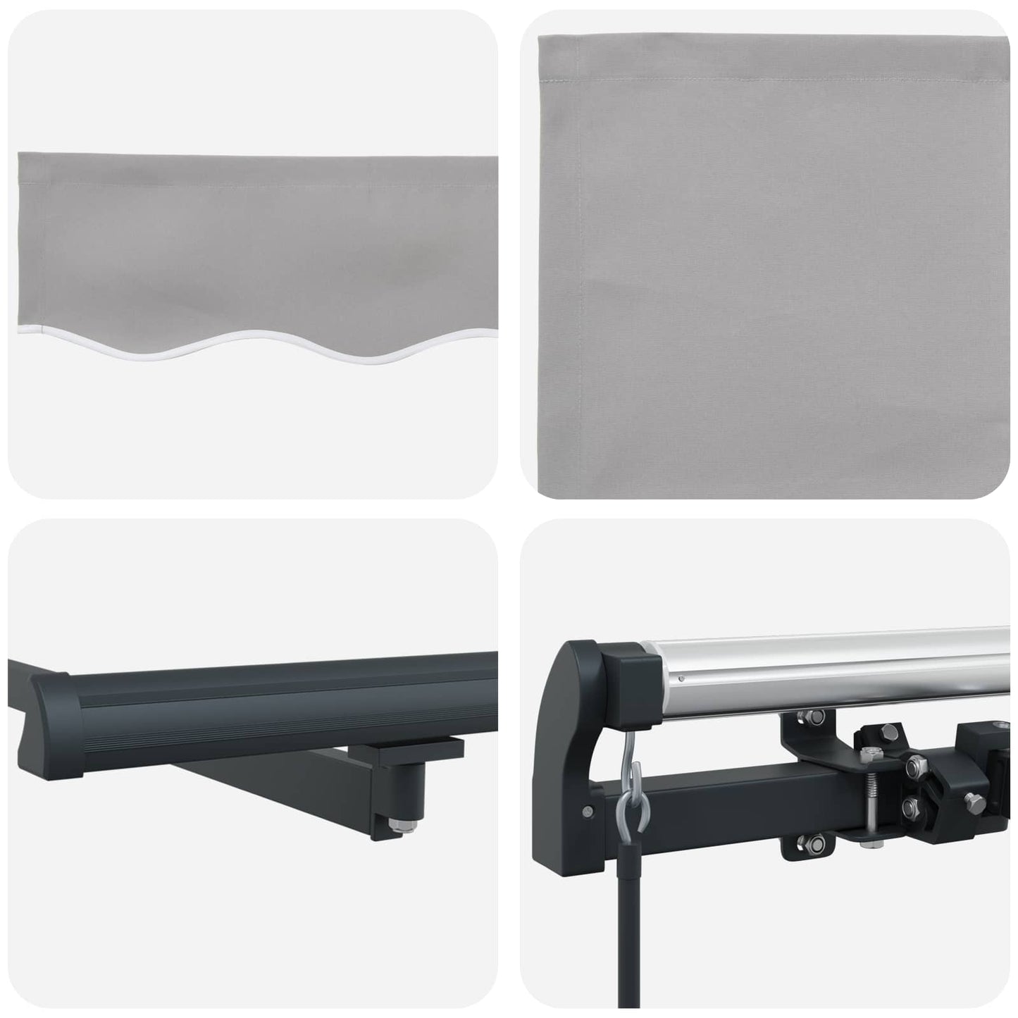 Uttrekkbar markise Lysegrå 500 × 300 cm Polyester og aluminium