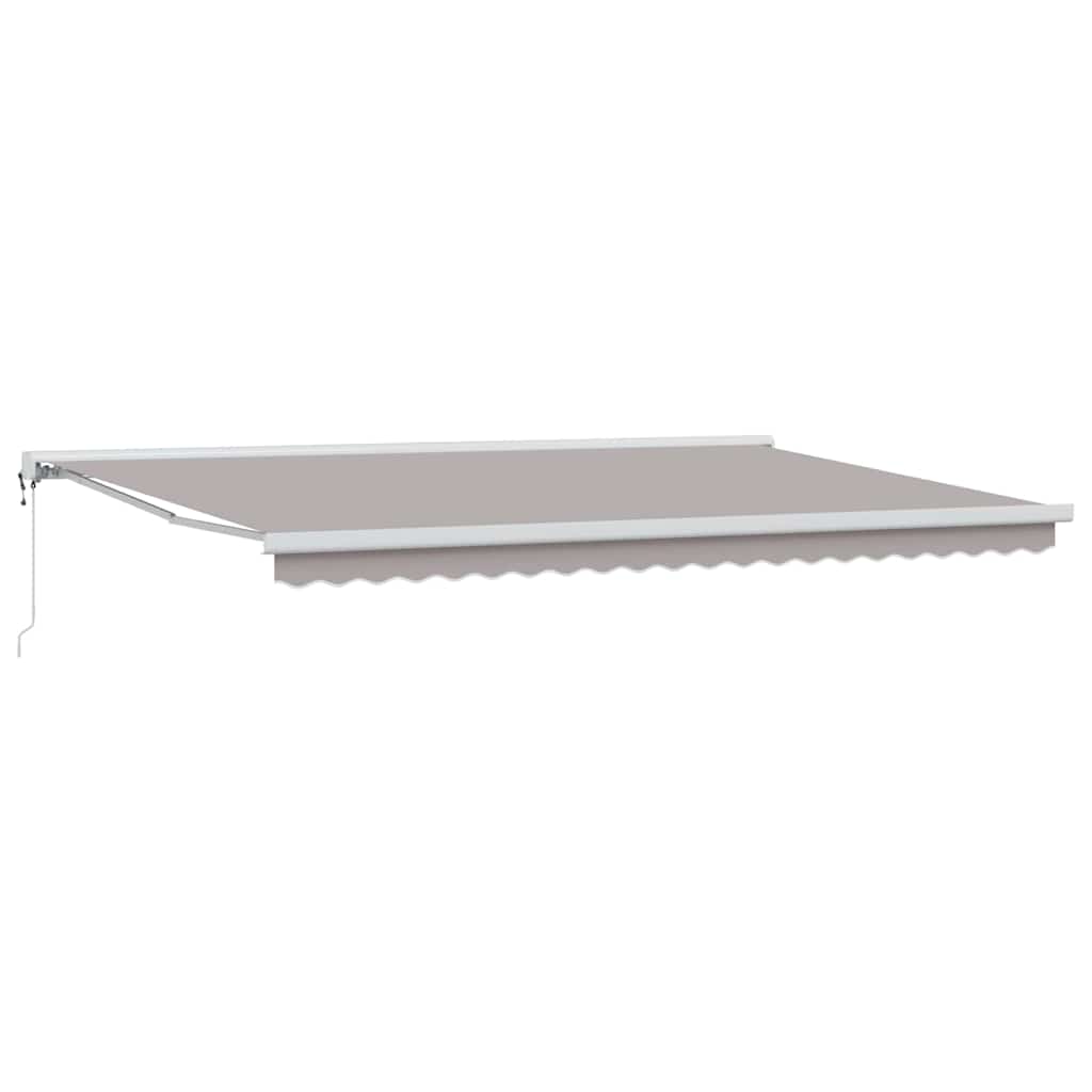 Uttrekkbar markise Lysegrå 500 x 300 x 165 cm Stoff og Metall