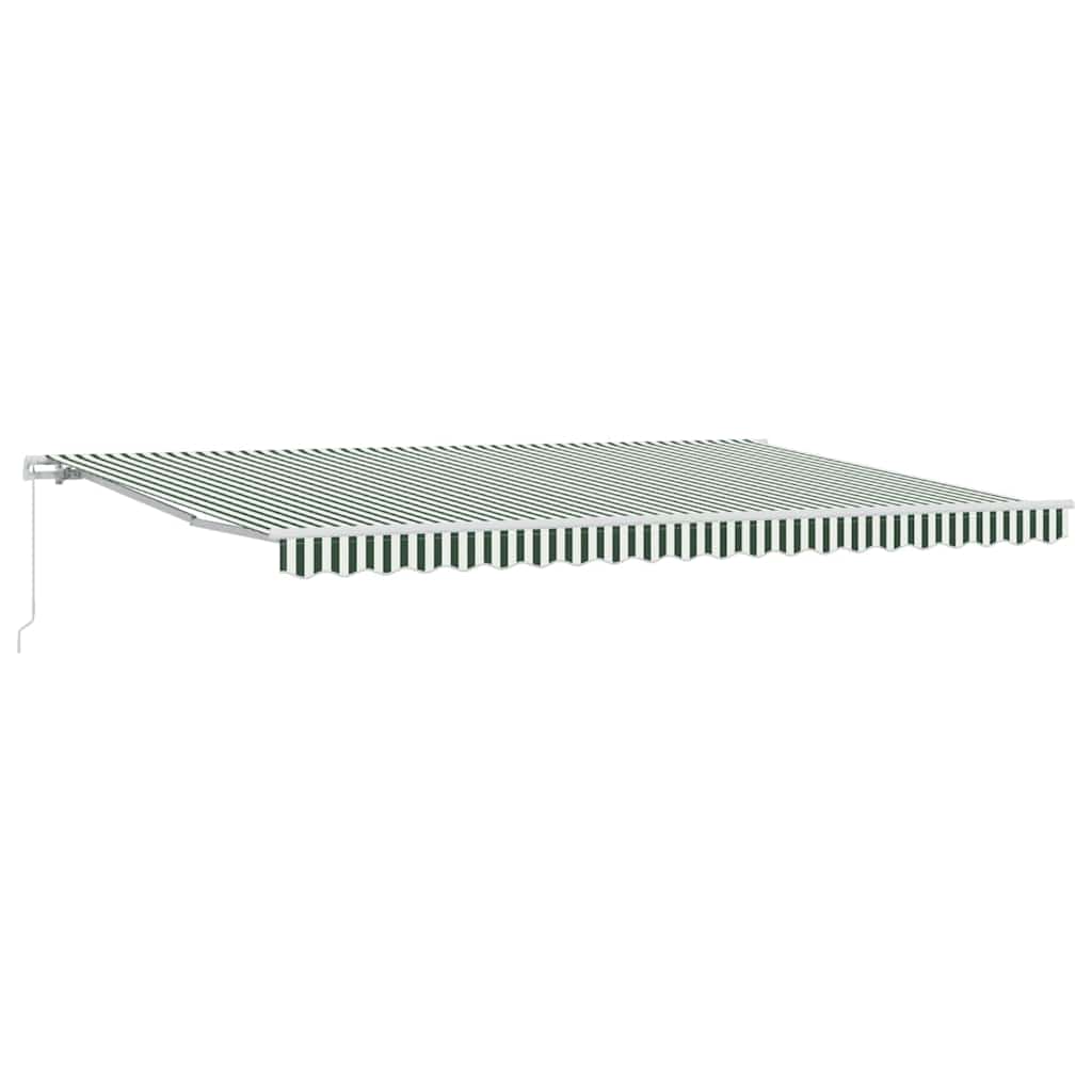 Uttrekkbar markise Grønn og hvit 500 × 300 cm