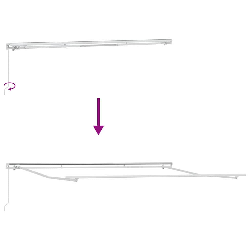 Uttrekkbar markise Grønn og hvit 500 × 300 cm