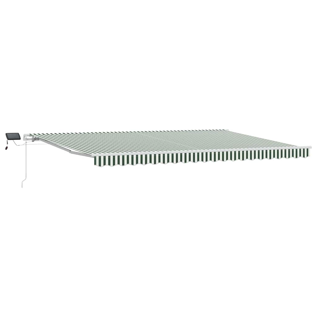 Uttrekkbar markise Grønn og hvit 500 × 300 cm