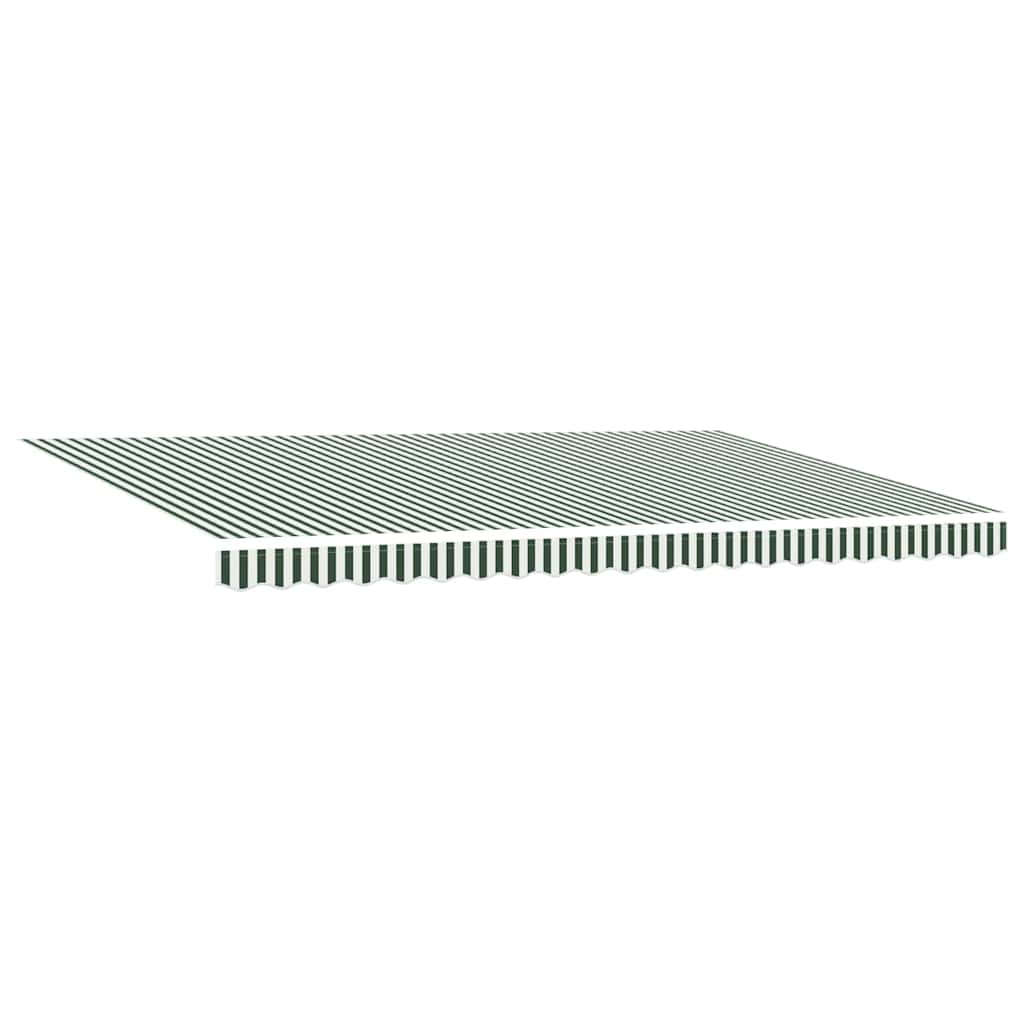 Uttrekkbar markise Grønn og hvit 500 × 300 cm
