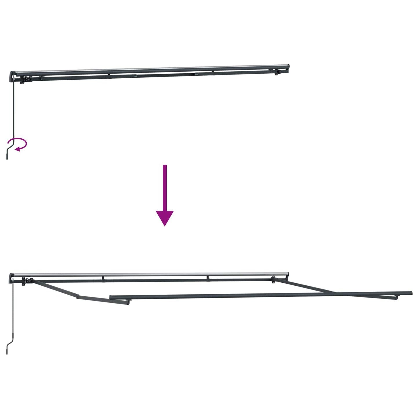 Uttrekkbar markise Grønn og hvit 500 × 300 cm