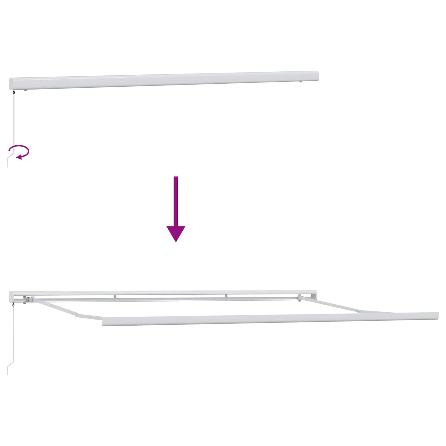 Uttrekkbar markise Grønn og hvit 500 × 300 cm Lær og aluminium