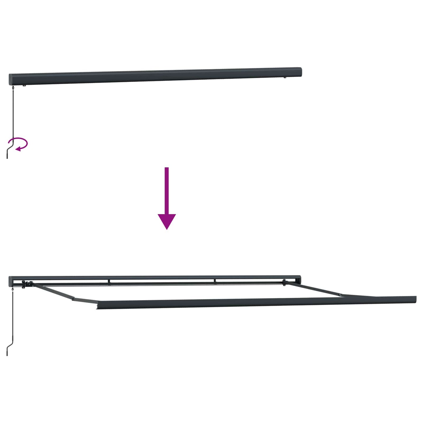 Uttrekkbar markise Grønn og hvit 500 × 300 cm Lær og aluminium
