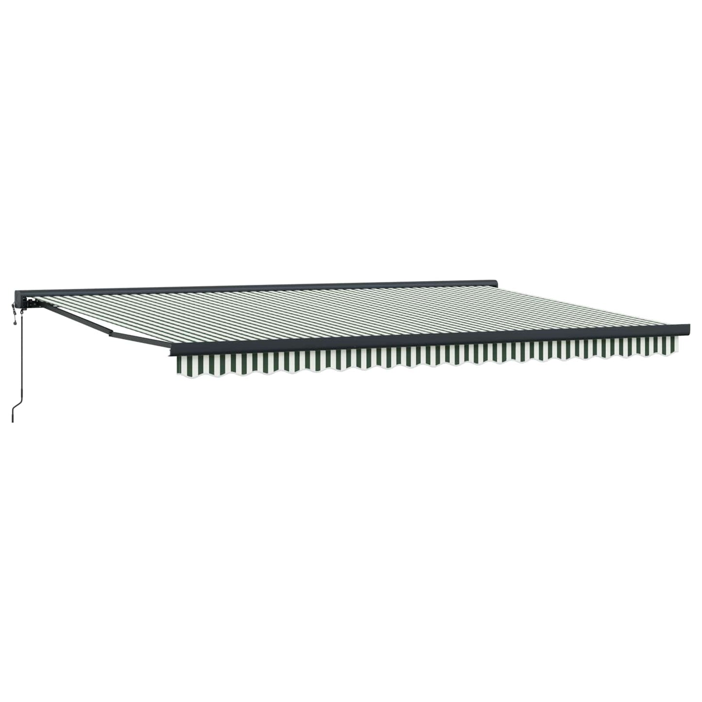 Uttrekkbar markise Grønn og hvit 500 x 300 x 165 cm