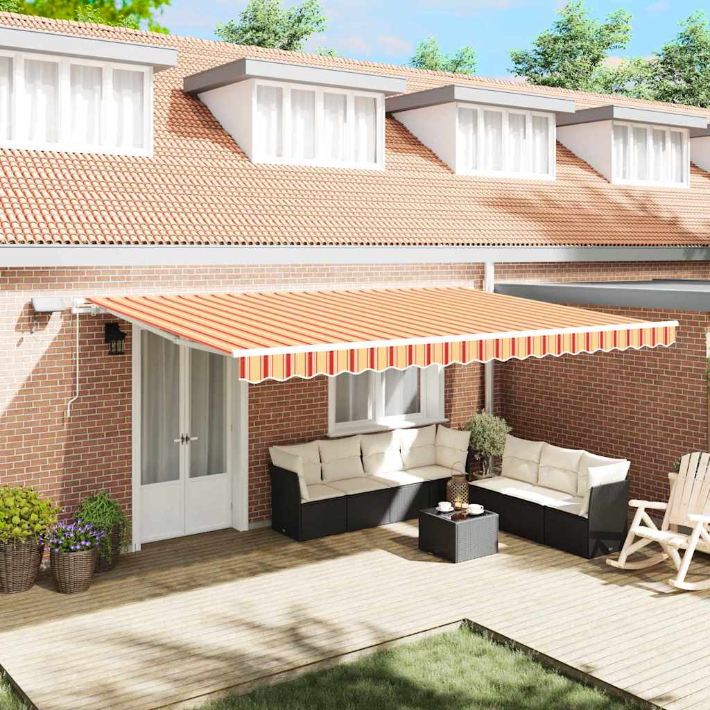 Innvendbar Markise Gul og oransje 500 × 350 cm Stoff og stål